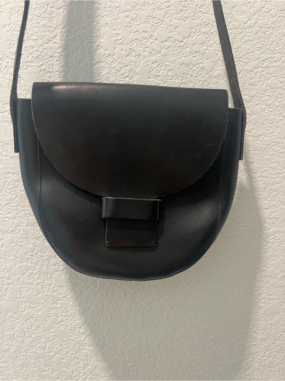 Lucky Brand Black Leather Saddle Crossbody Bag